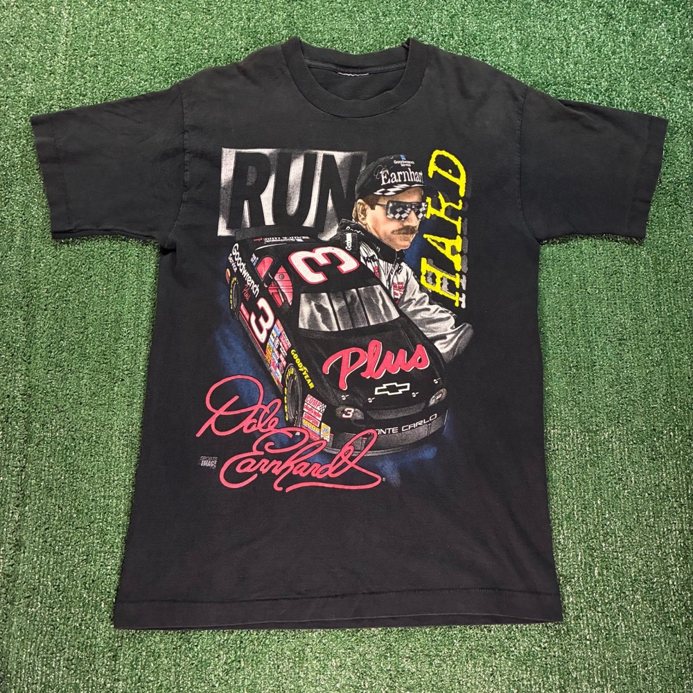 Vintage 90s Dale Earnhardt NASCAR Run Hard‎ Graphic T-shirt